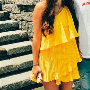 Yellow one strap NBD dress